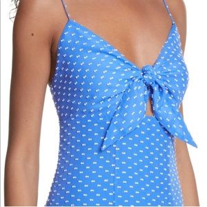 Beautiful and fun blue and white polka dot summer dress silk/cotton, size 2